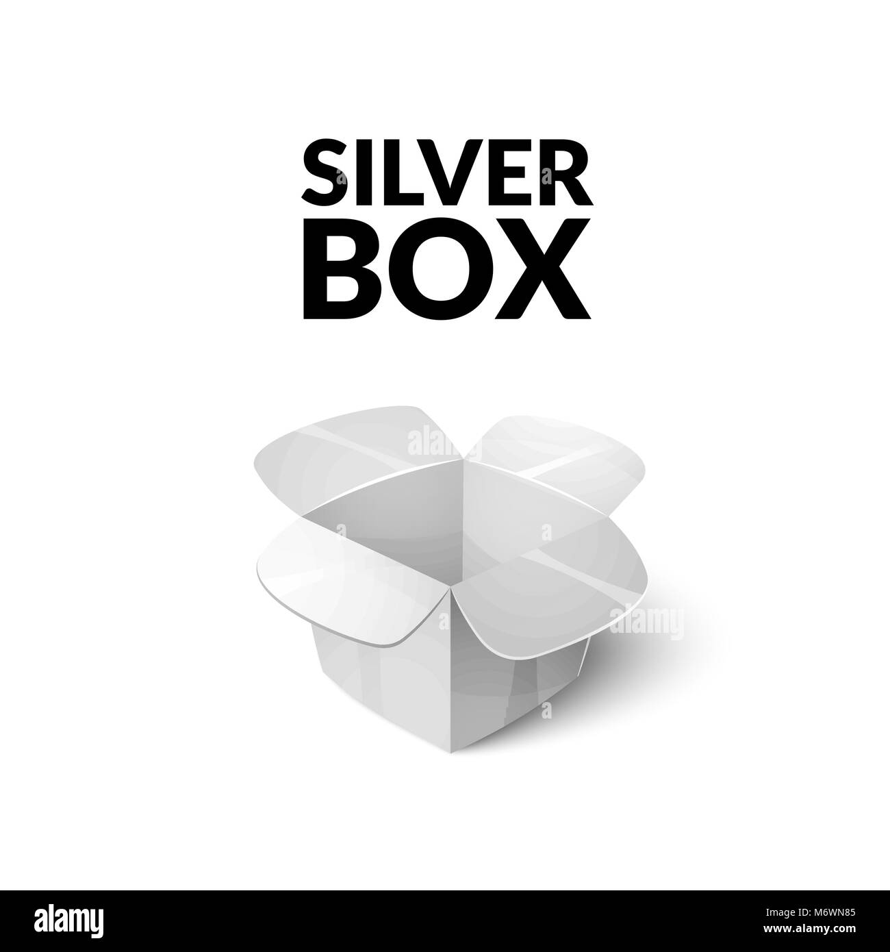 Empty cardboard packaging, open box icon in cartoon style Stock Vector