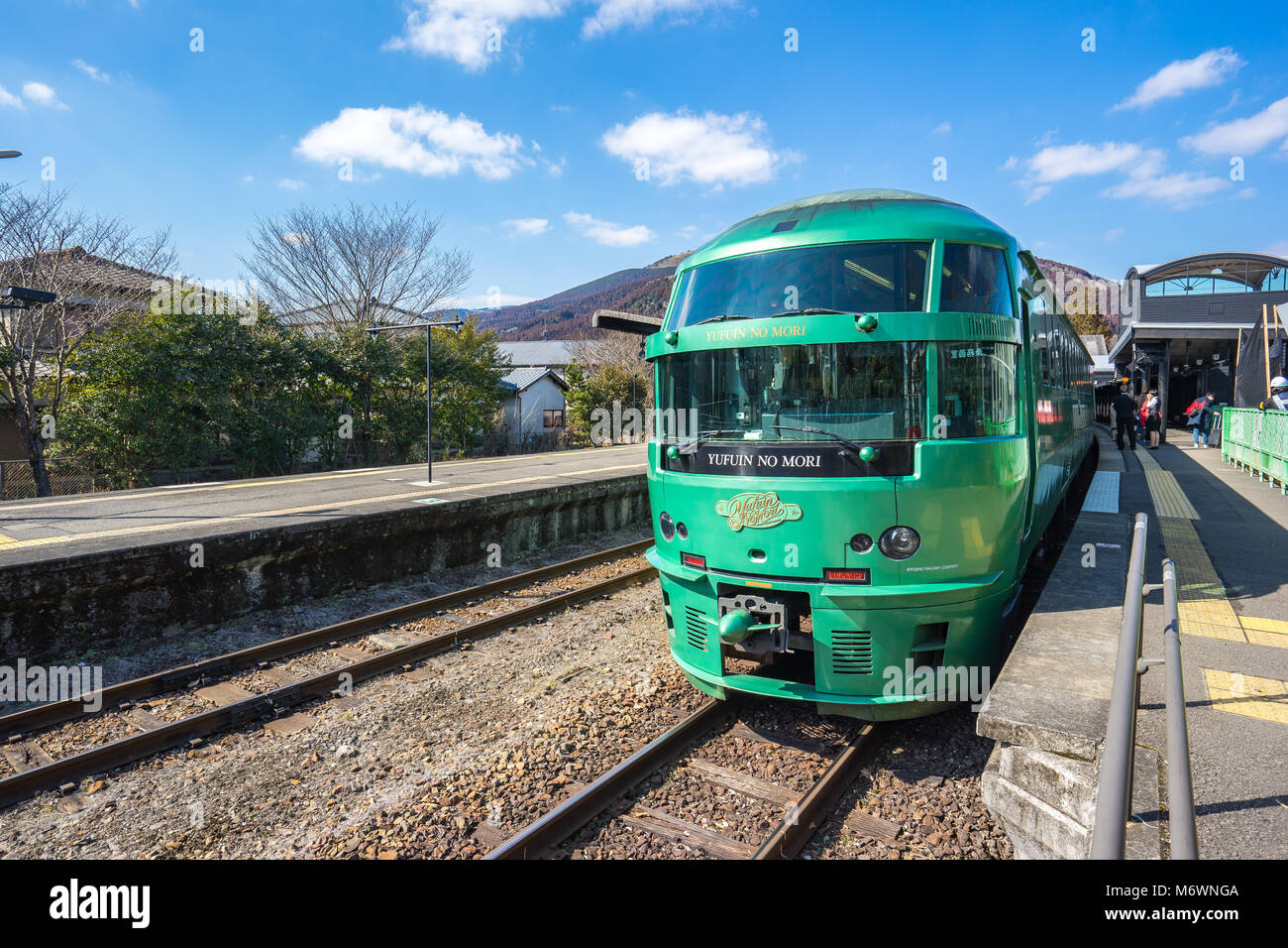 Fukuoka, Japan February 9, 2018 Limited Express Yufuin no Mori train