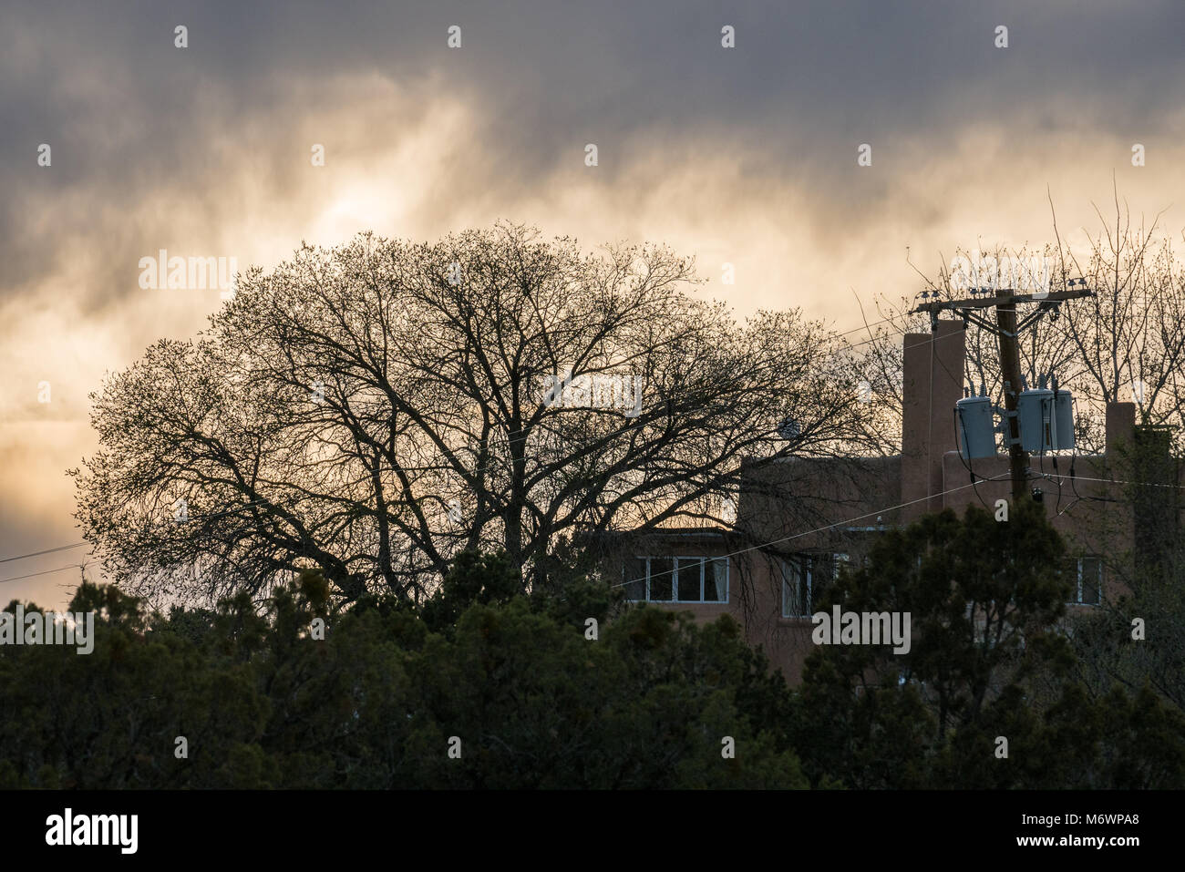 A private residence nestled in the high desert hillside of Santa Fe