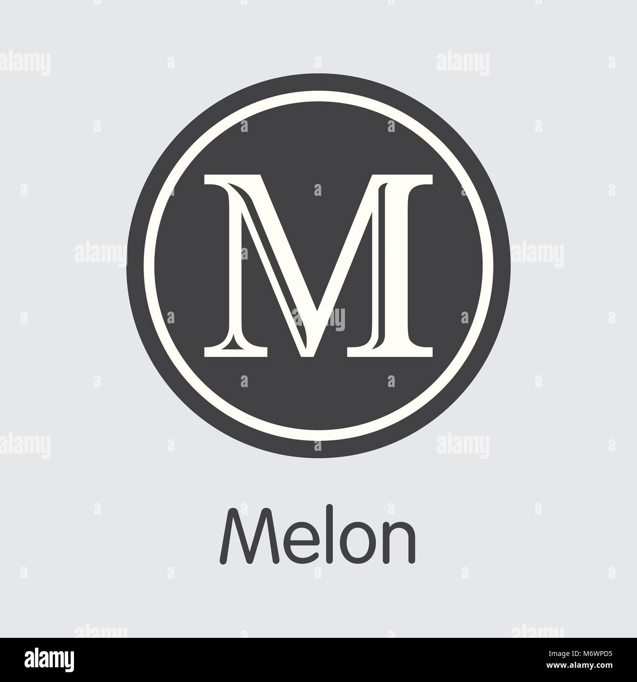 Melon Crypto Currency Coin. Vector Coin Symbol of MLN. Stock Vector