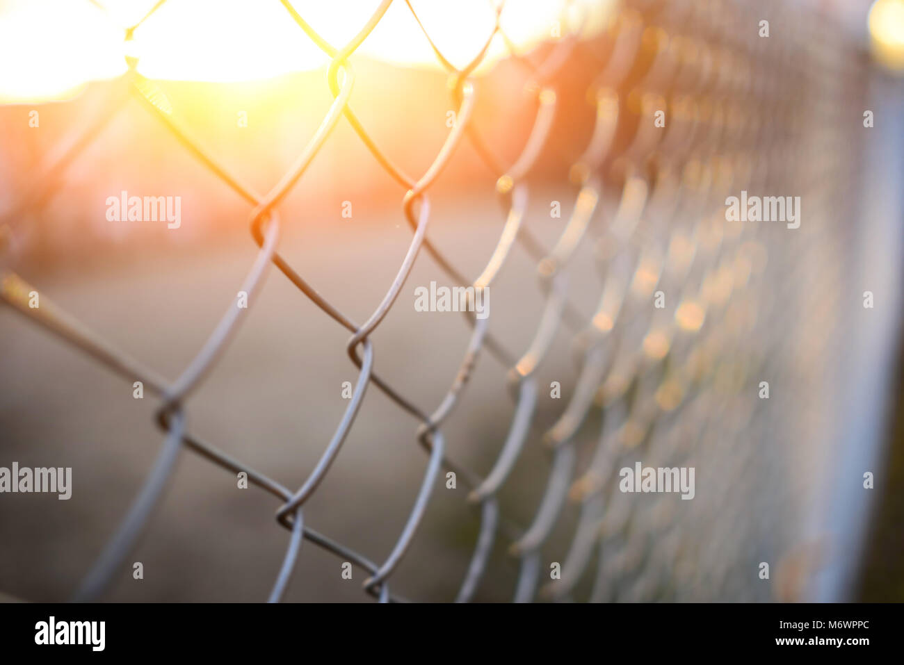 fence with metal grid in perspective, background Stock Photo - Alamy