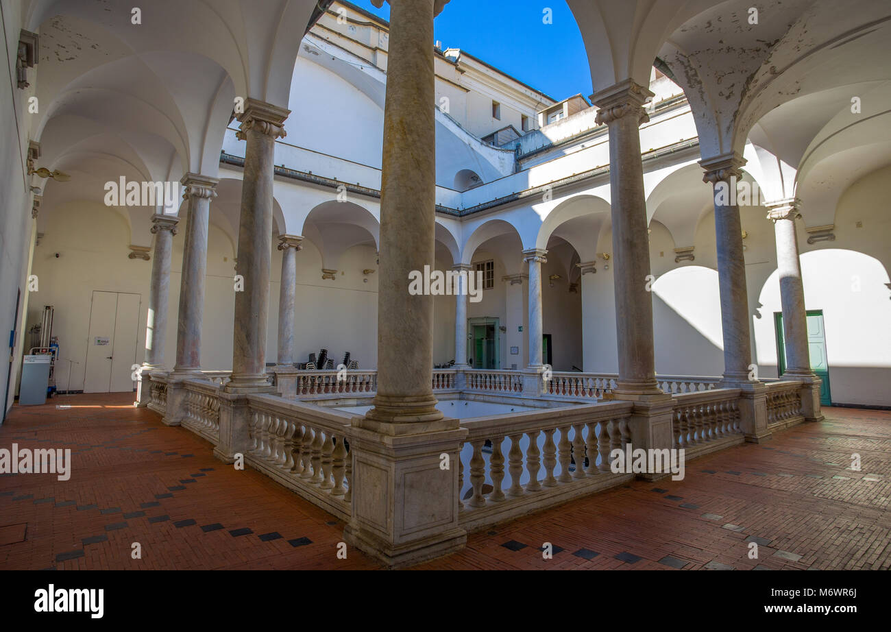 GENOA (GENOVA) ITALY, MARCH 23, 2017 Details of the Main Hall at the