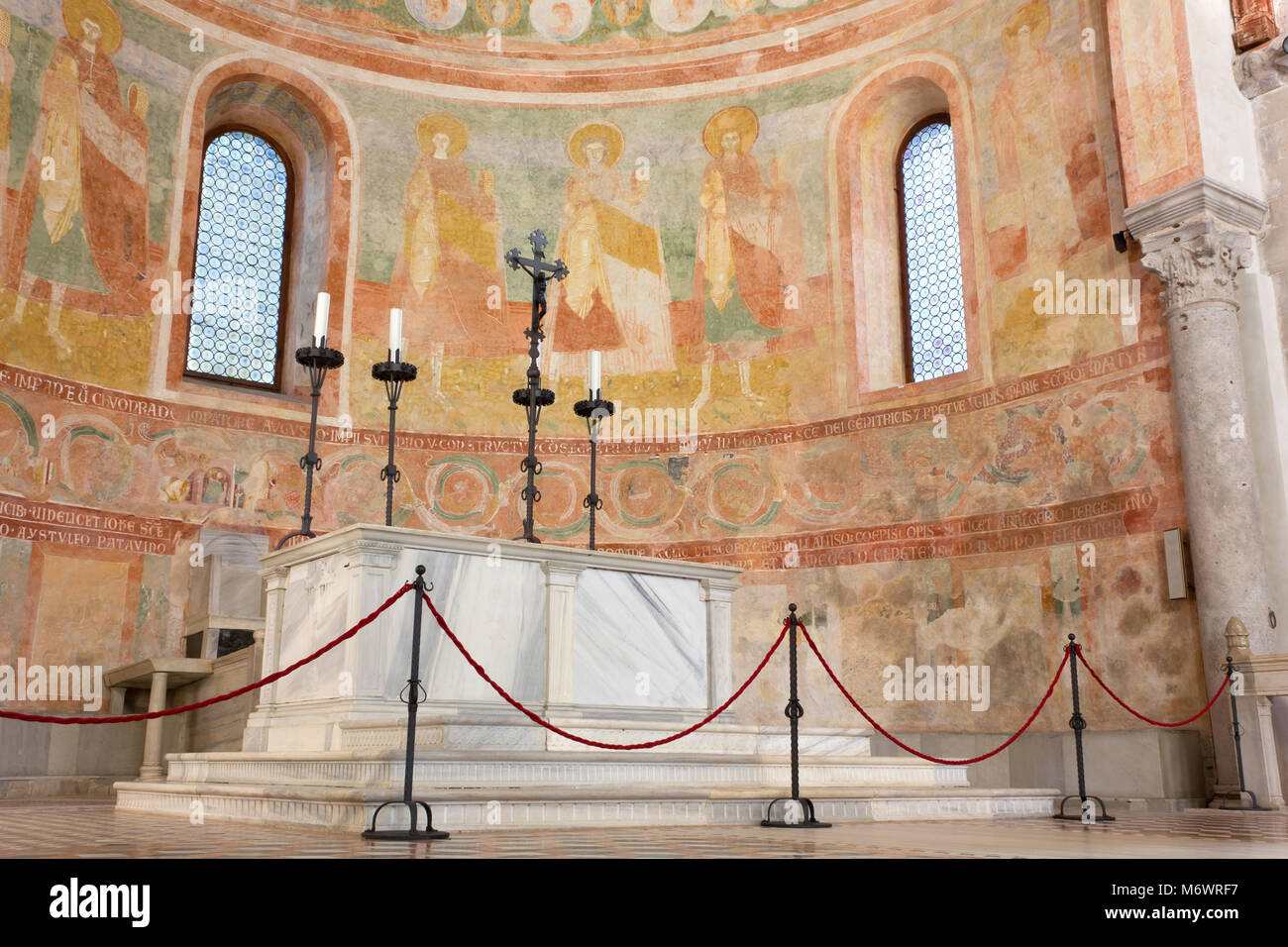 Apse and Altar in the Basilica of Aquileia, Italy Stock Photo