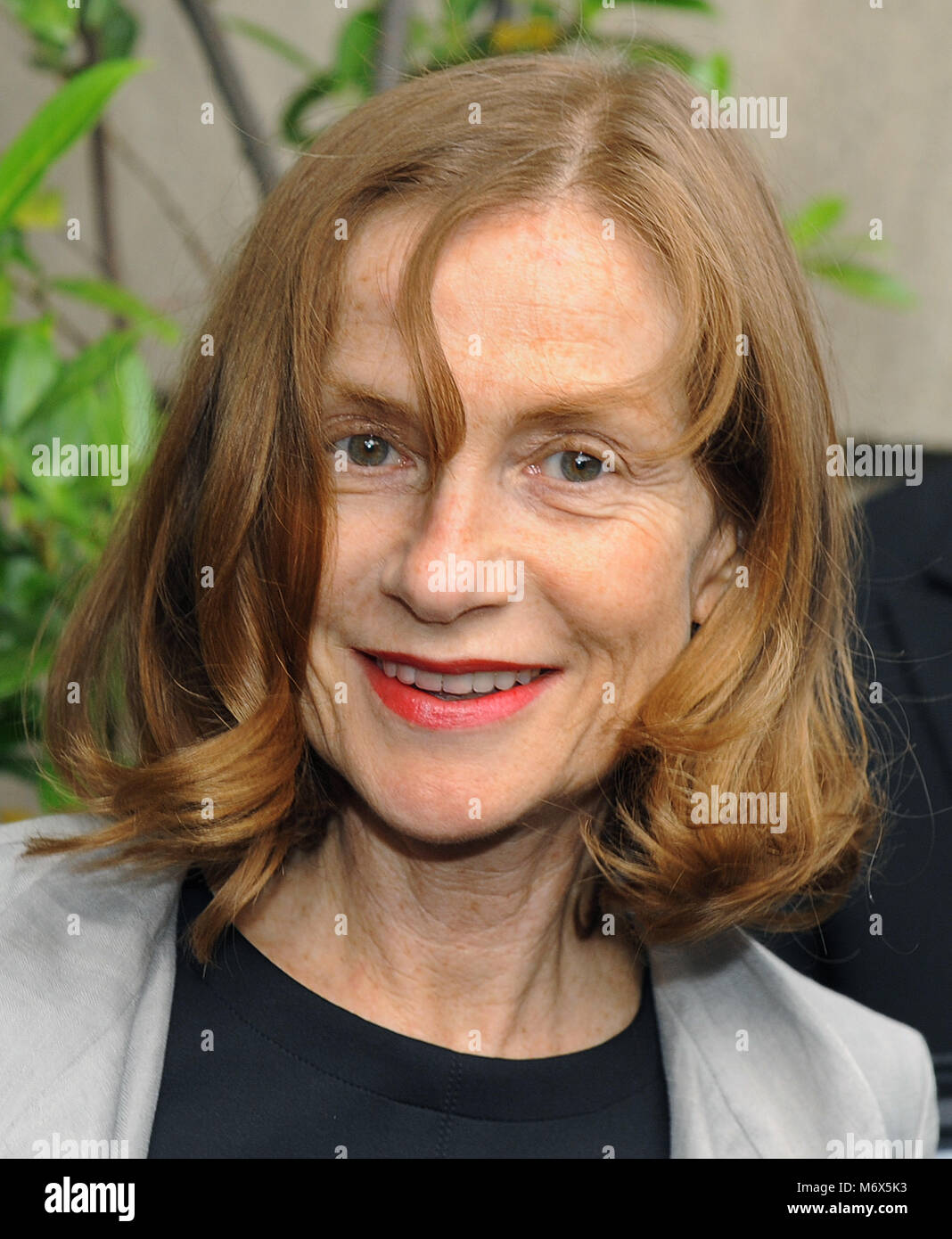 French actress Isabelle Huppert poses for photographers at the German Film Museum in Frankfurt Main, Germany, 08 July 2009. The actress born in 1953 answered to media on the occasion of the ?French Film Week?. Photo: Boris Roessler | usage worldwide Stock Photo