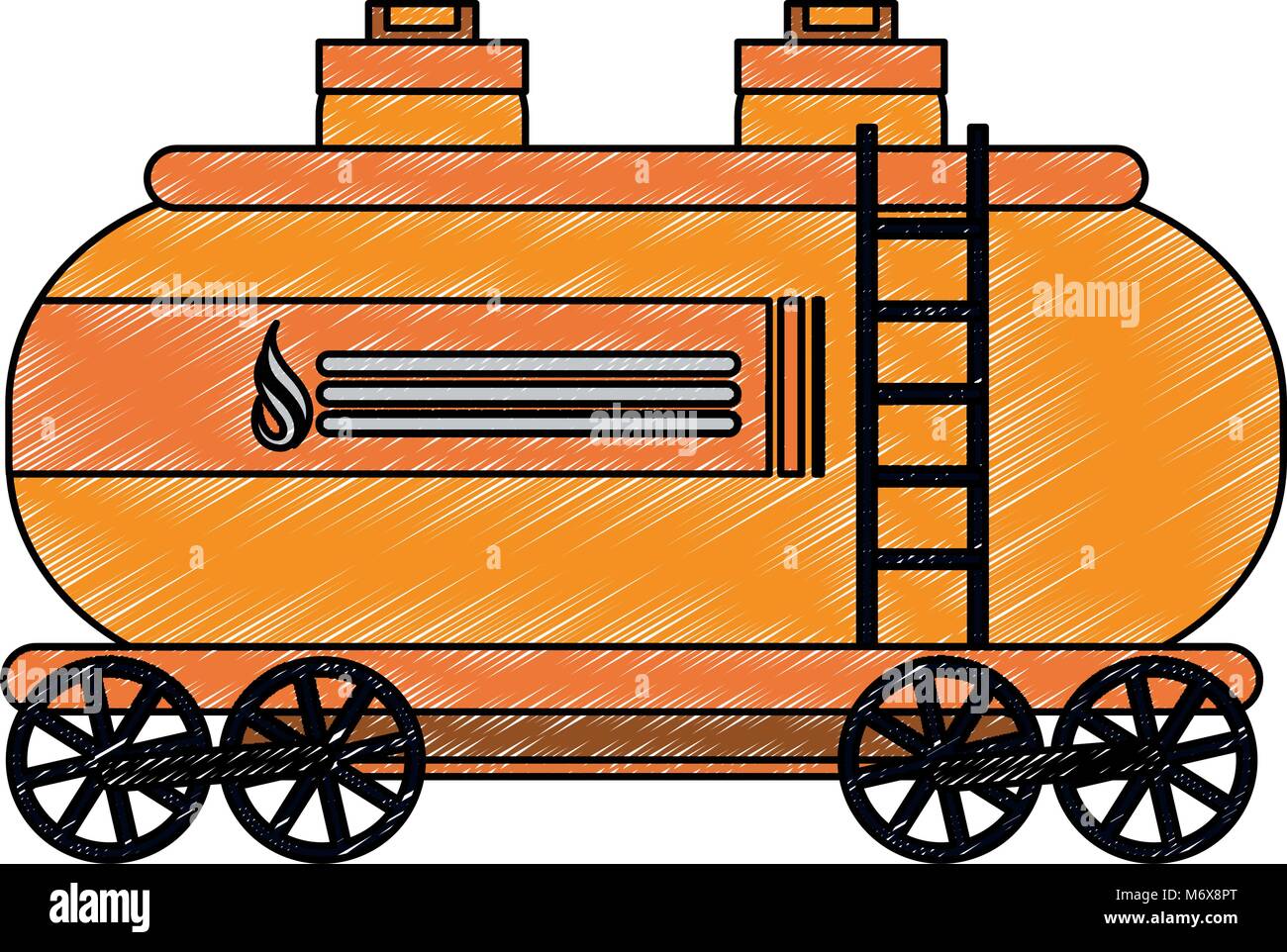 Natural gas tank on train wagon vector illustration graphic design ...