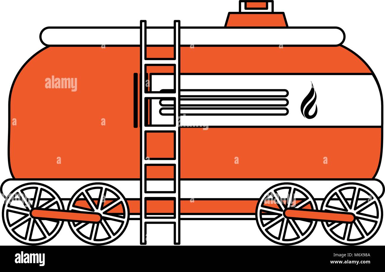 Natural gas tank on train wagon vector illustration graphic design ...