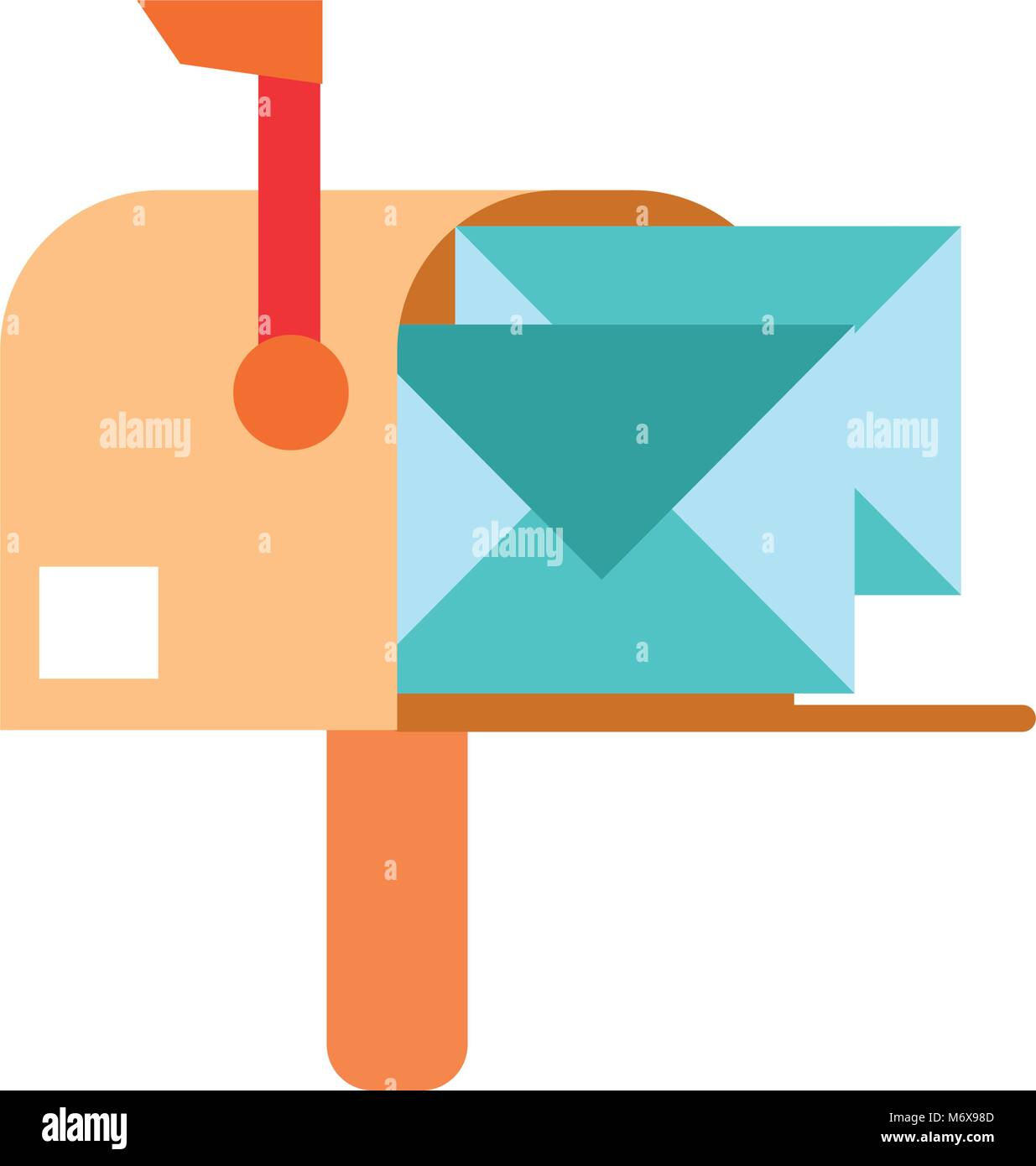 colorful correspondence mailbox with post letter message vector ...