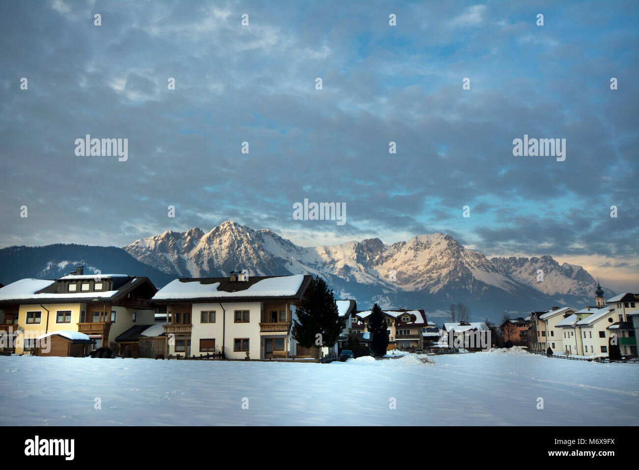 Söll a ski-resort village in the SkiWelt area in the Tyrol, Austria Stock Photo