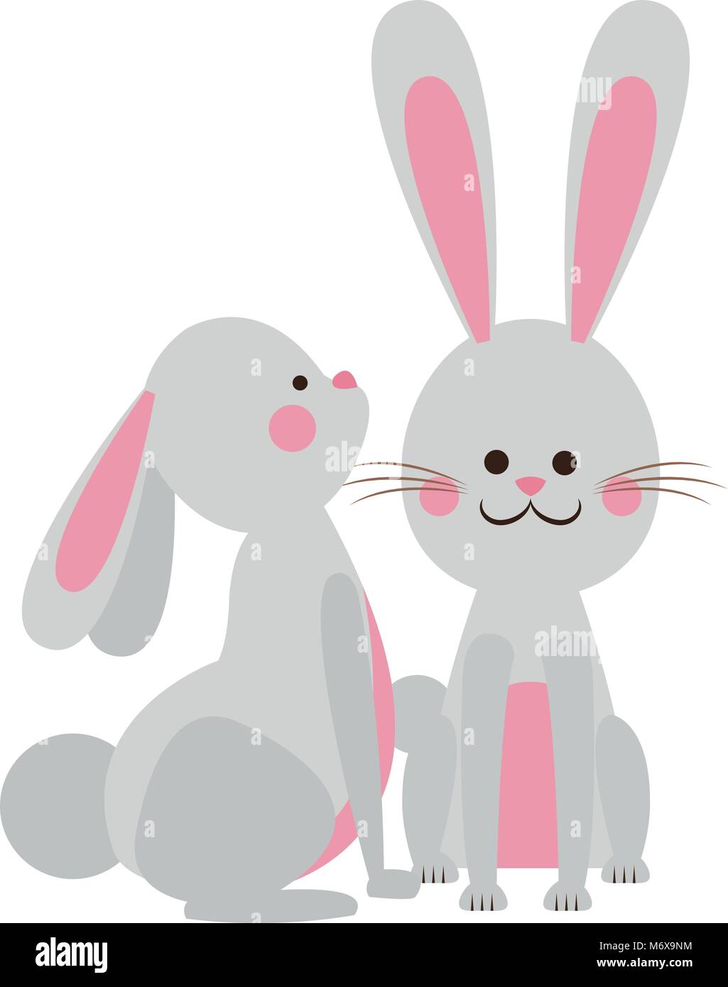 Cute rabbits cartoon icon vector illustration graphic design Stock ...