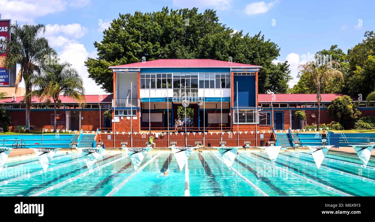 Hillcrest pool in Hatfield. Pretoria, South Africa. Stock Photo