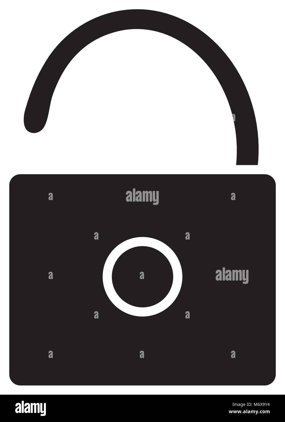 silhouette open padlock to security and protect symbol vector ...