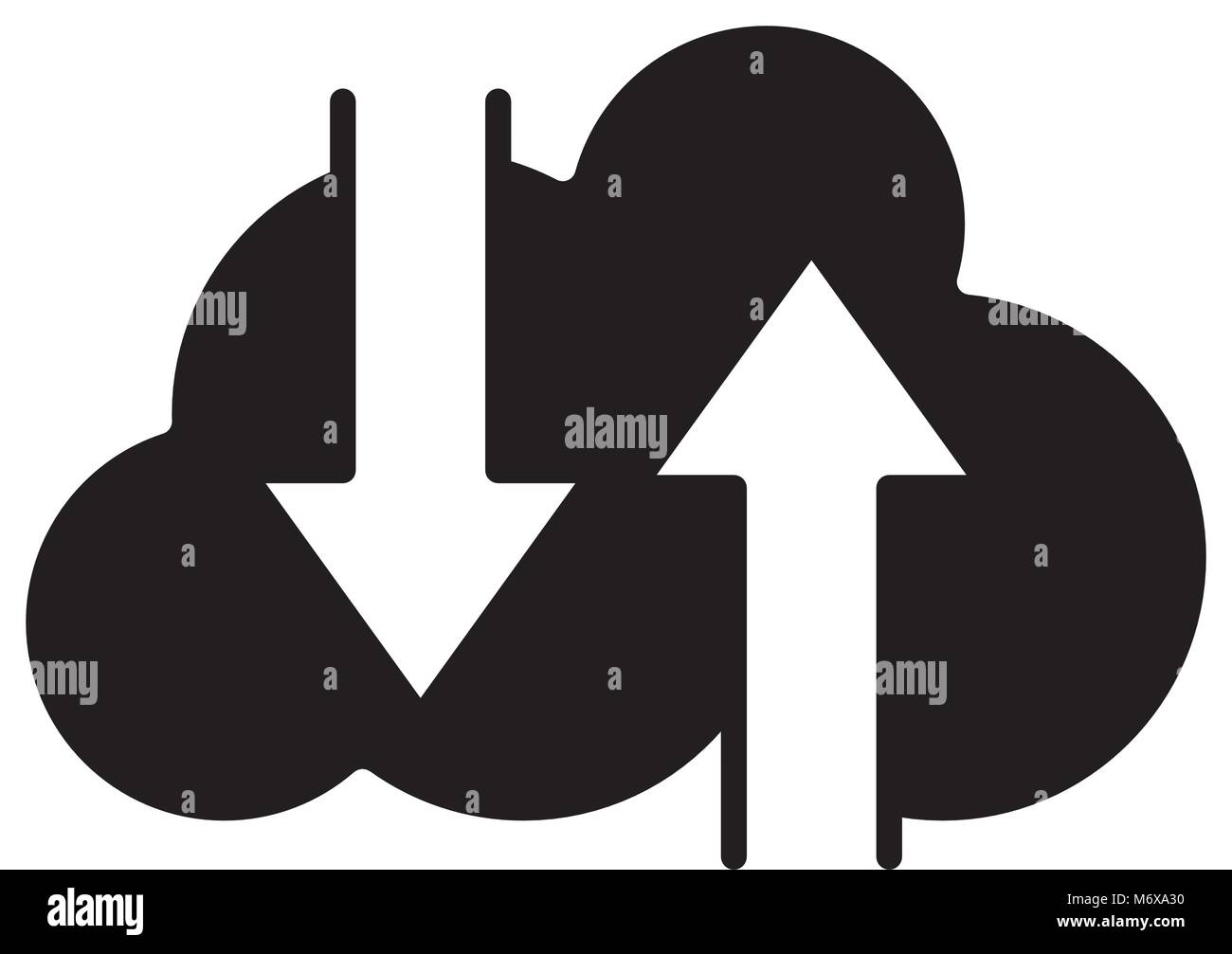 silhouette cloud data loading and downloading server vector ...