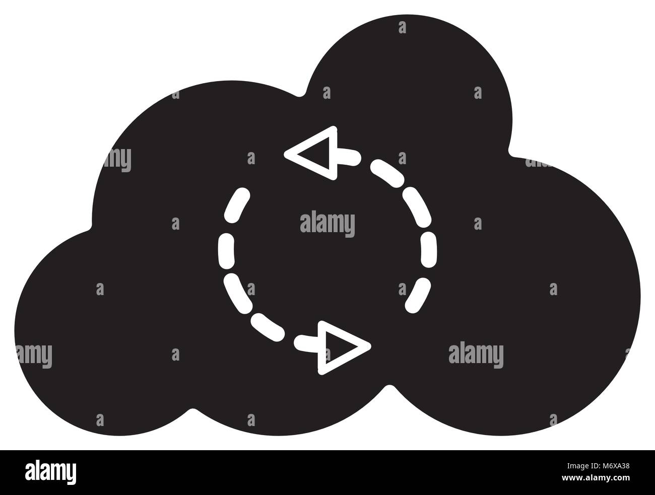 silhouette cloud data upload connection server vector illustration ...