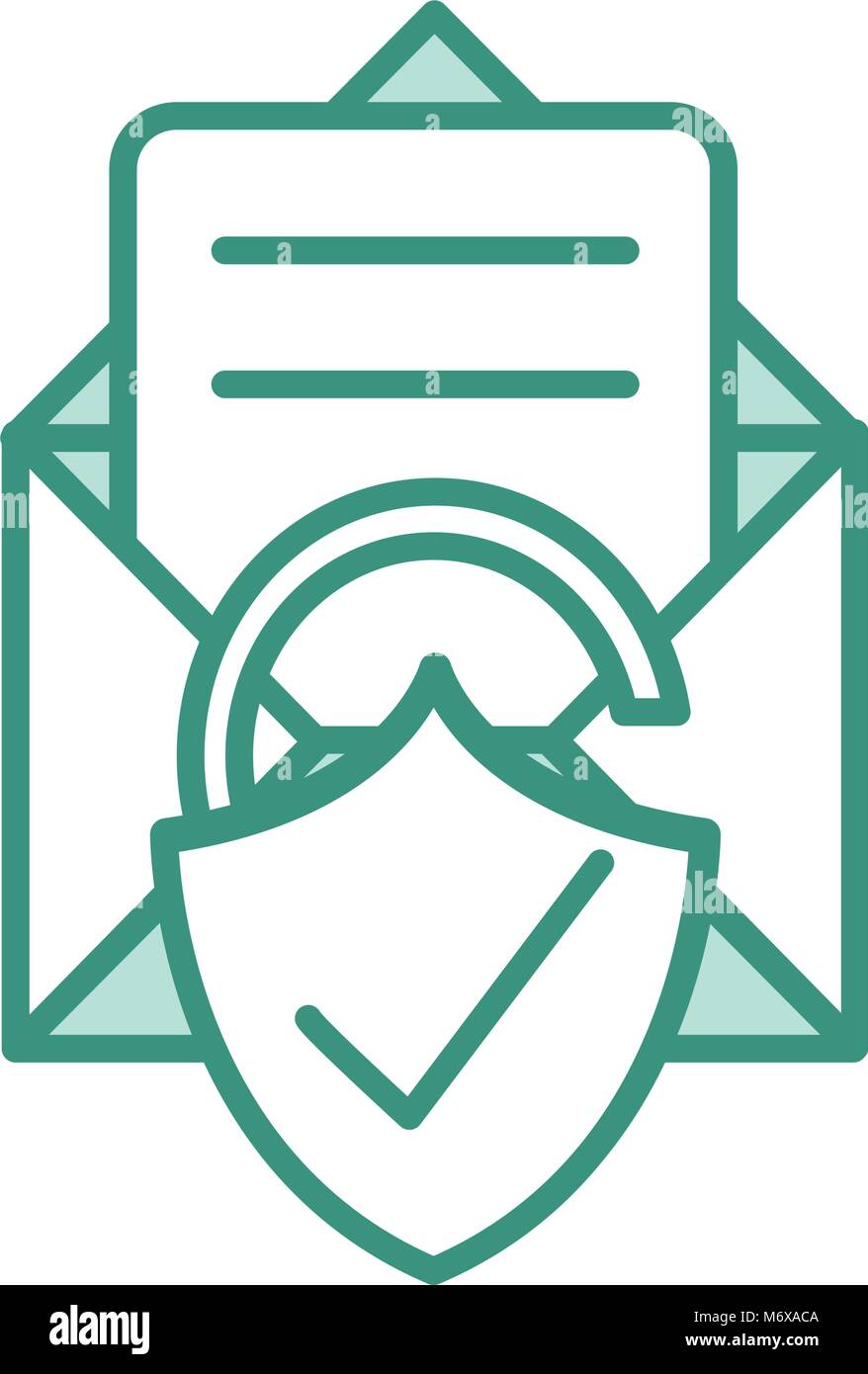 duo color e-mail letter message with good padlock protection vector ...
