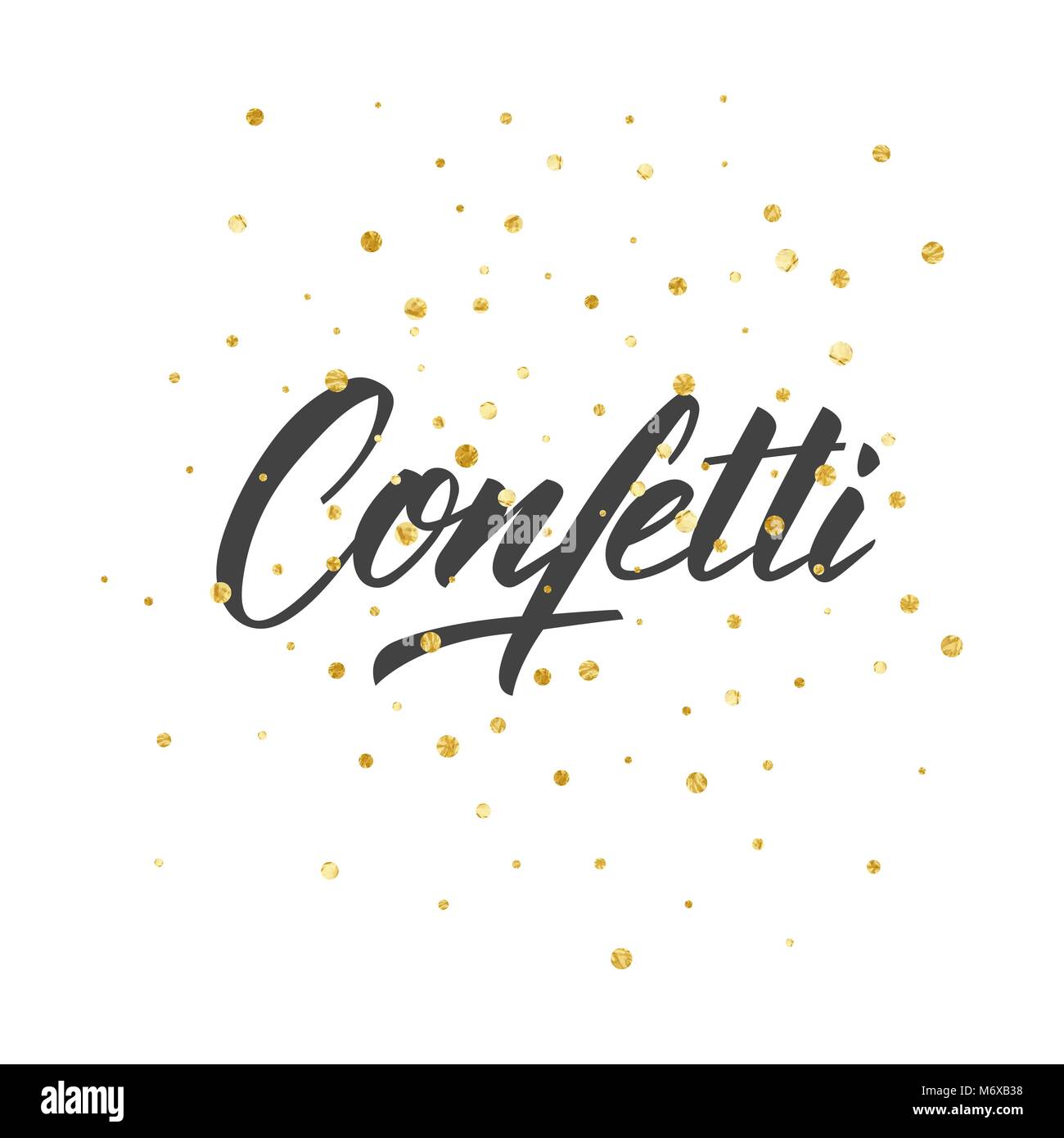 Confetti. Gold polka dot foil confetti background Stock Vector Image