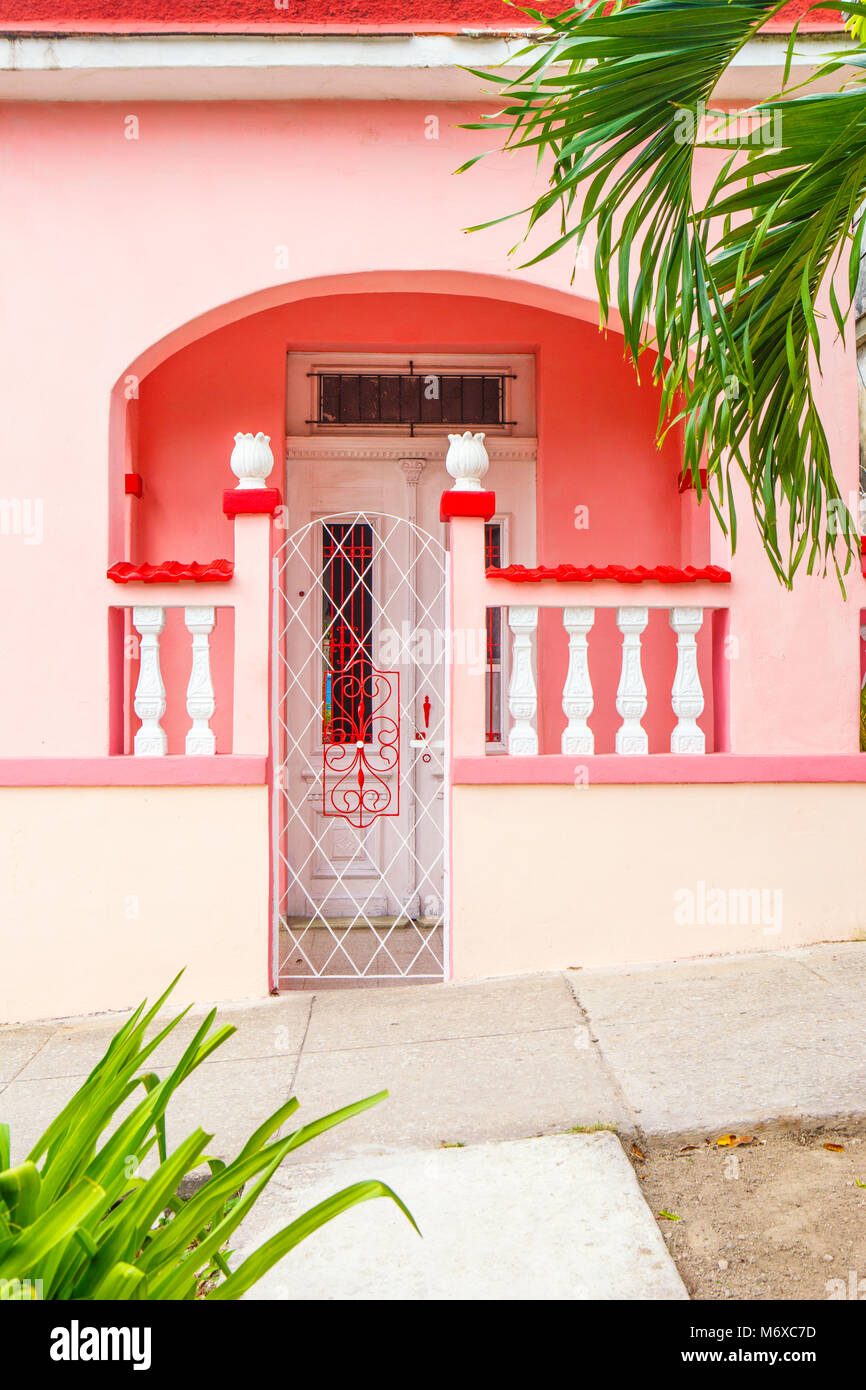 Colorful Home in Havana, Cuba Stock Photo