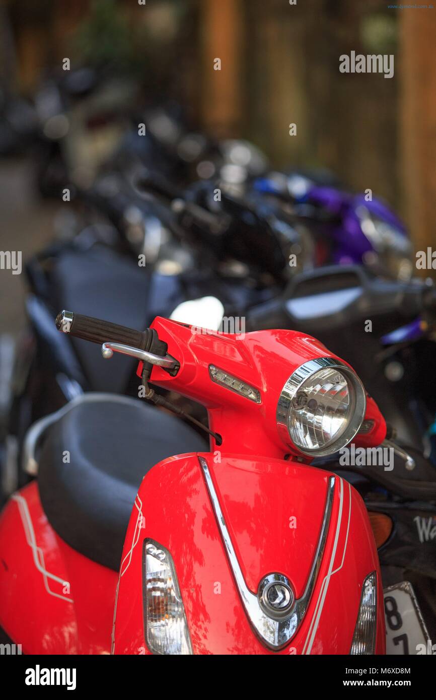 Motor scooters are a popular mode of transport in Vietnam Stock Photo
