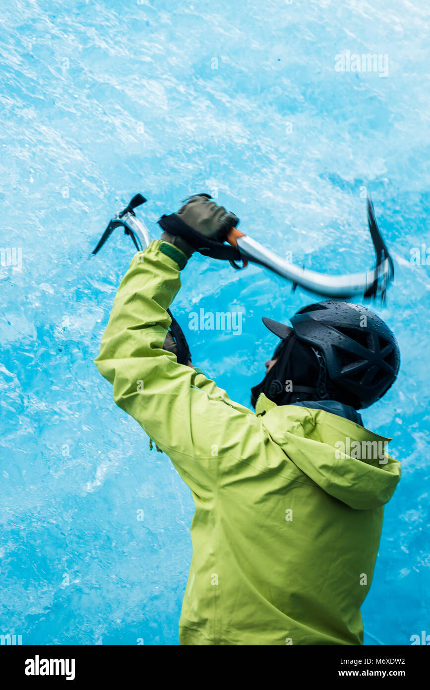 Ice Climbing at Exit Glacier Stock Photo