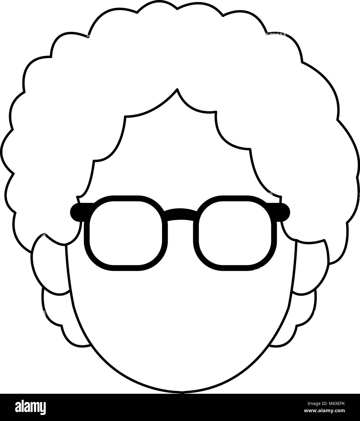 Old woman faceless with glasses Stock Vector