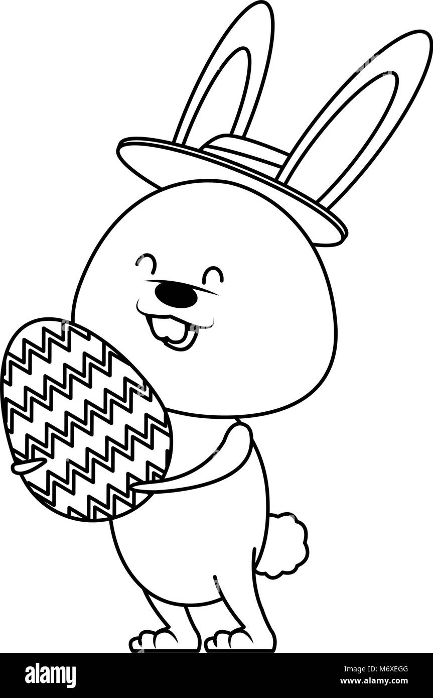 Cute rabbit holding easter egg Stock Vector Image & Art - Alamy