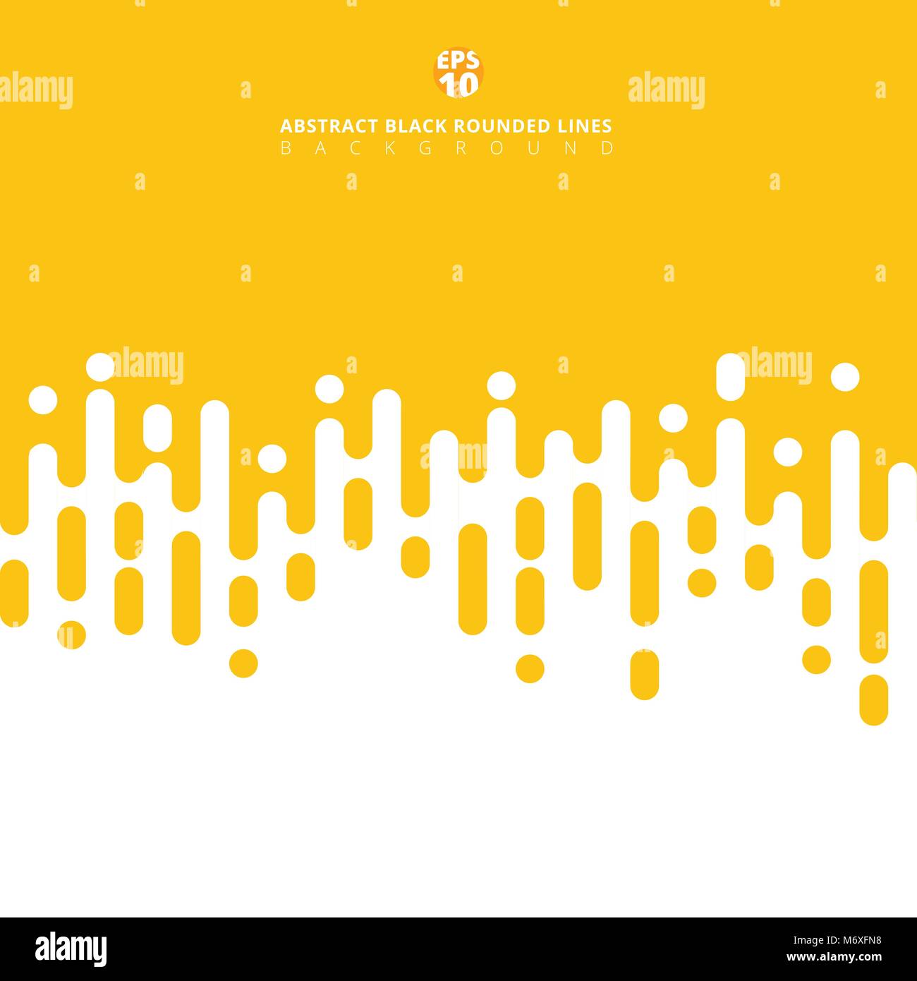 Abstract yellow mustard Rounded Lines Halftone Transition. Vector