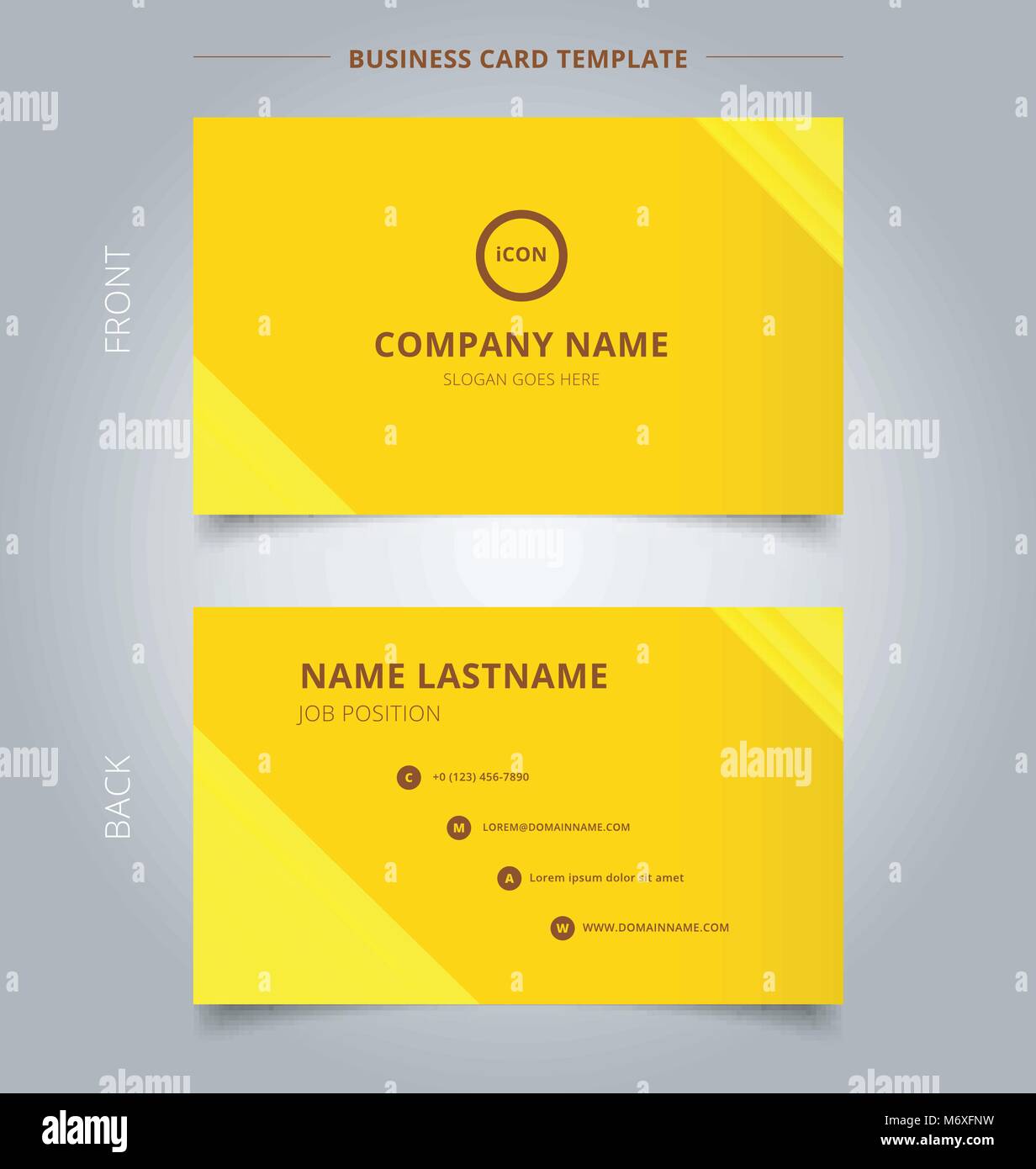 Creative business card and name card template technology striped  overlapping diagonal lines pattern yellow color tone background. Abstract  concept and Stock Vector Image & Art - Alamy