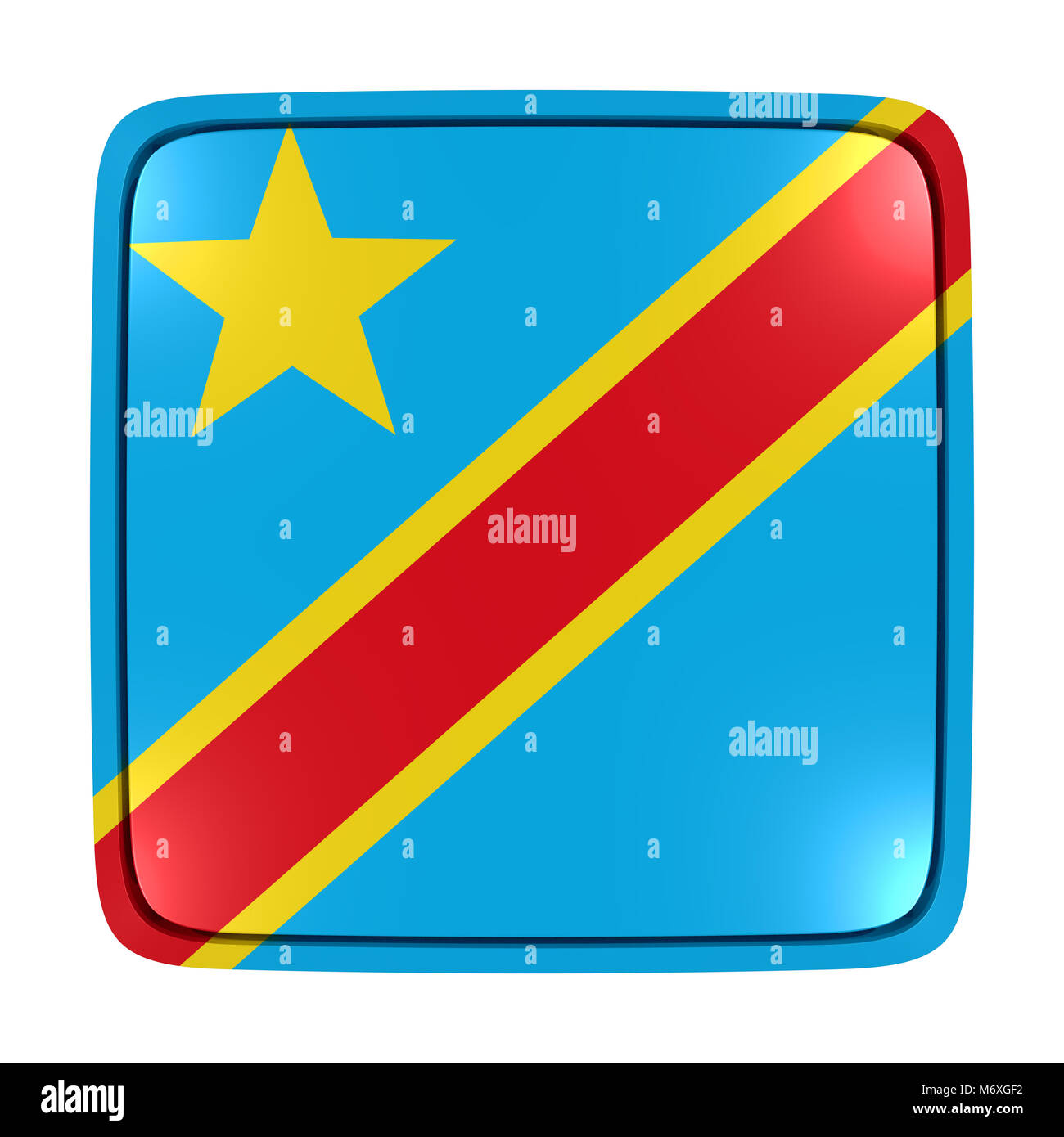 3d rendering of a Democratic Republic of Congo flag icon. Isolated on ...