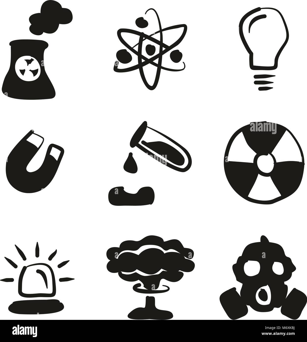 Nuclear Power Plant Icons Freehand Fill Stock Vector Image & Art - Alamy