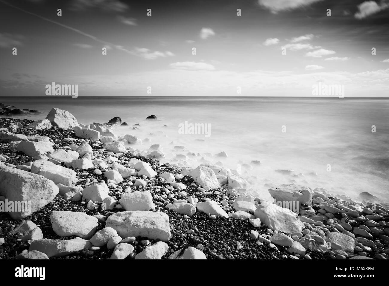 Rocky view in St Margarets Bay, Kent. Stock Photo