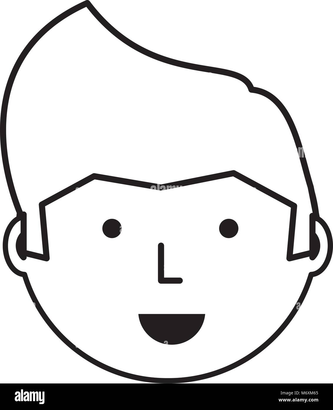 Cartoon man face icon over white background, vector illustration Stock ...