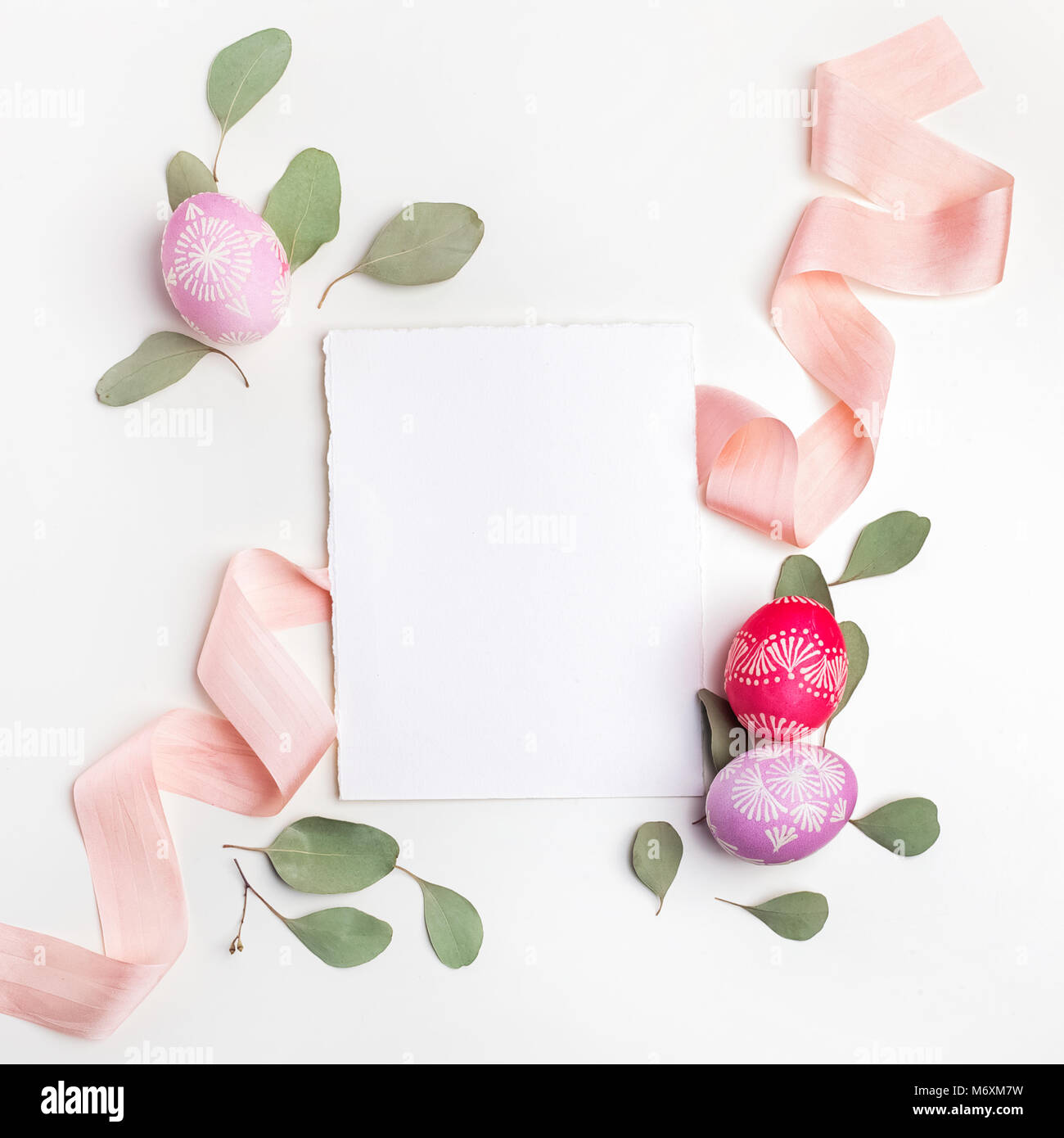 Stylish Frame background with easter eggs with copy space for text. on ...