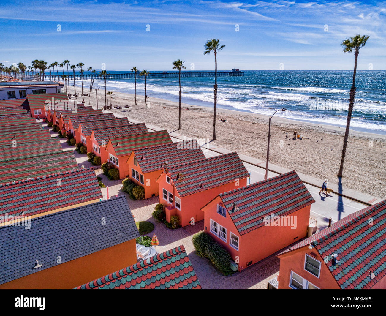 Cottages In Oceanside, California Stock Photo