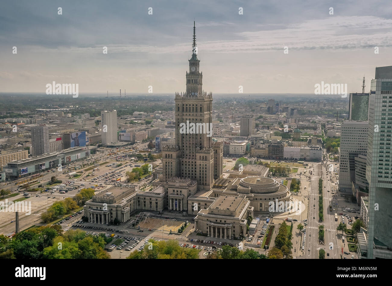 Palace of Culture and Science in Warsaw Poland Stock Photo