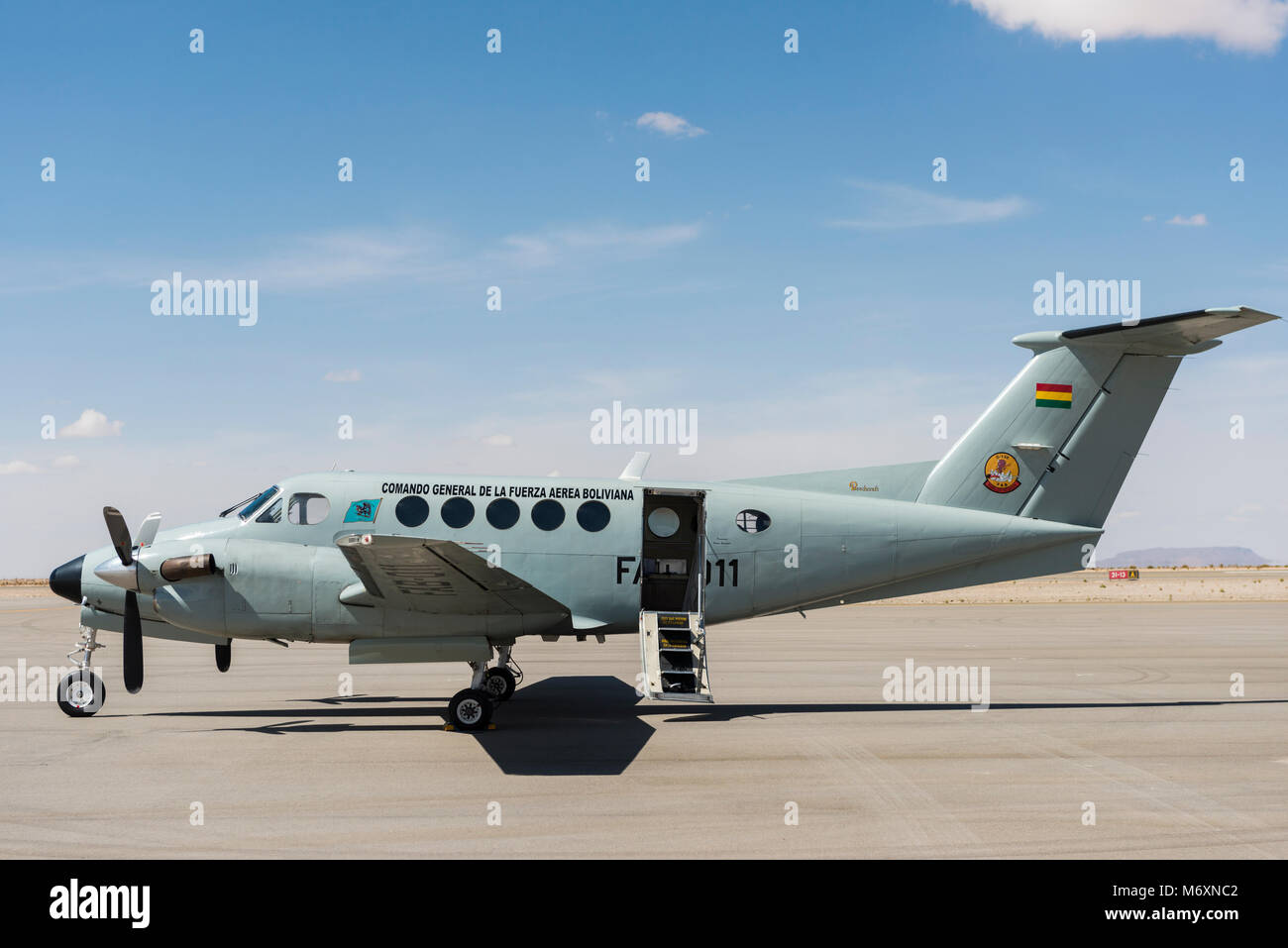 Beachcraft FAB-011 parked on the apron of Uyuni airport Stock Photo