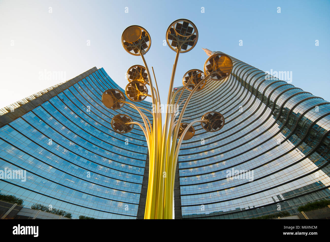 Piazza Gae Aulenti in Milan Stock Photo