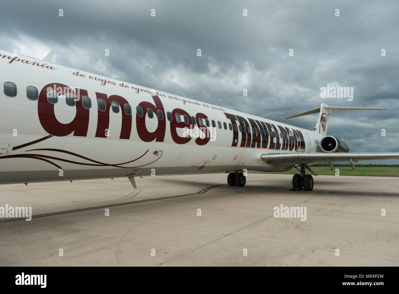 Andes Líneas Aéreas McDonnell Douglas MD-83 with matriculation LV-WGM on the apron Stock Photo
