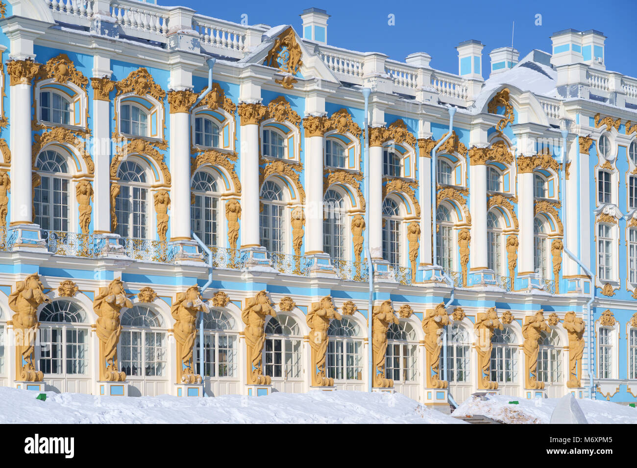 The Catherine Palace, Tsarskoye Selo, Pushkin, Saint-Petersburg, Russia Stock Photo