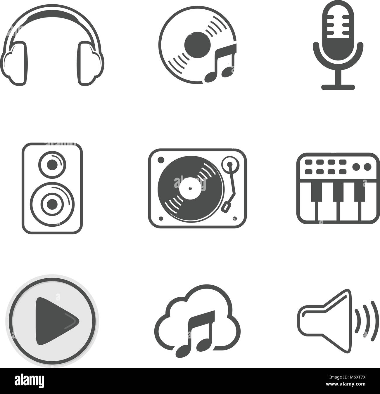 Audio Icon Set White Version Vector Symbol Graphic Logo Design Stock ...