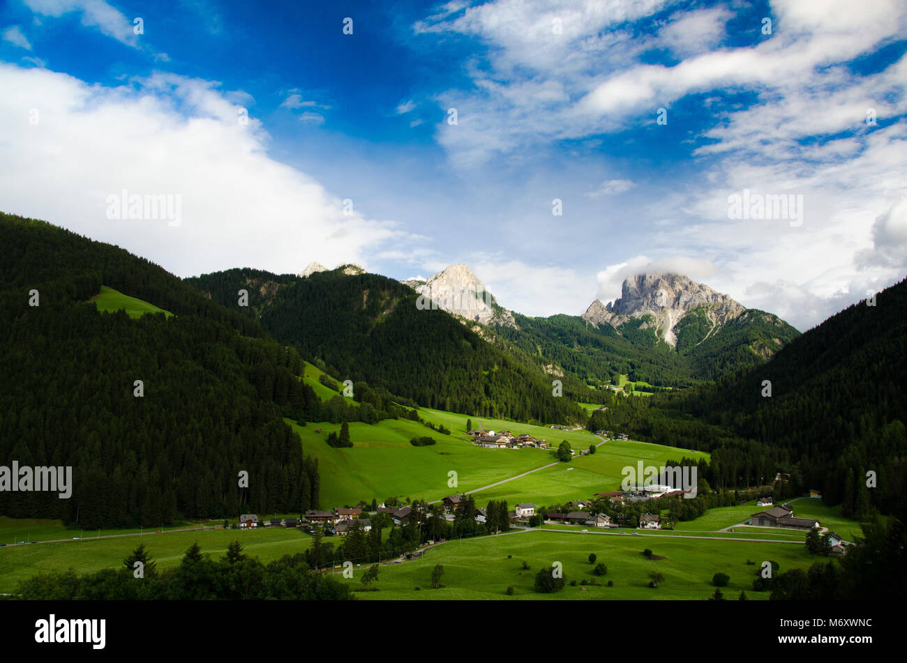Dolomite landscapes in the summer green of Trentino Stock Photo - Alamy