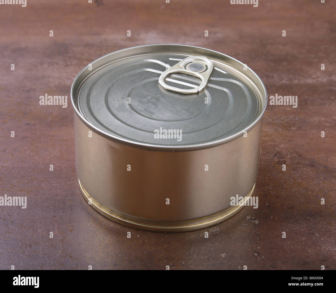 tincan gold metal for canned Food. Real product packing Stock Photo Alamy