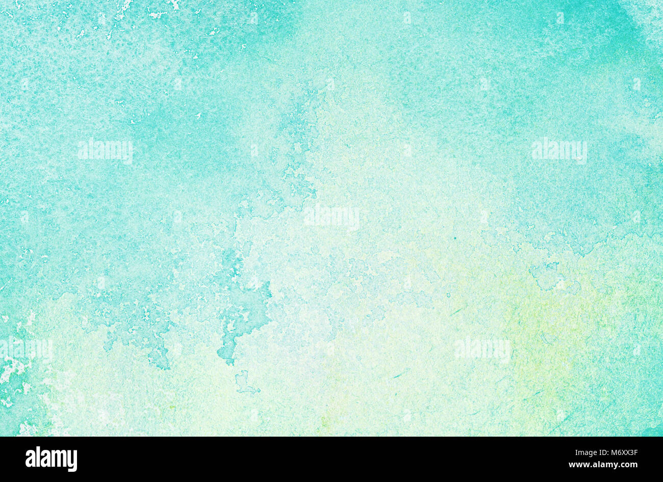 Abstract light blue watercolor background, painted on watercolor paper Stock Photo