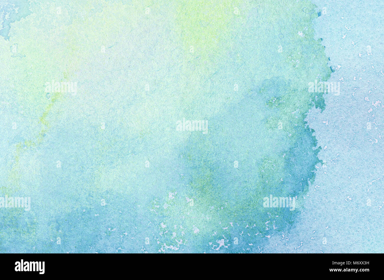 Abstract light blue watercolor background, painted on watercolor paper Stock Photo