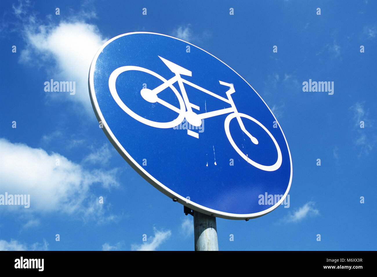 Cycle path sign in Poland 2006 Stock Photo
