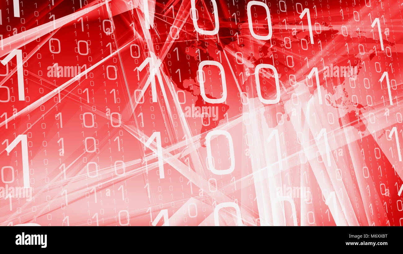 Computer binary code red tech idea Stock Photo - Alamy