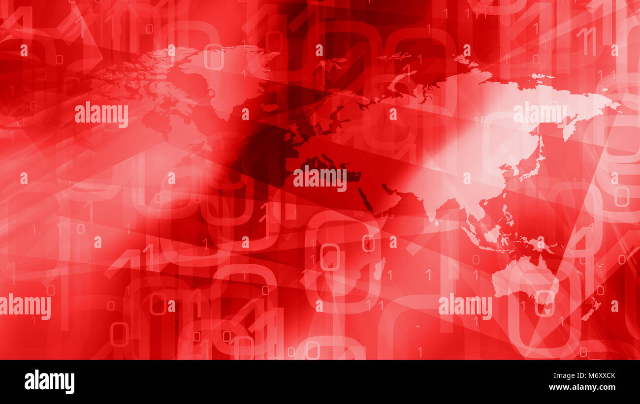 Cyber security red world map Stock Photo - Alamy