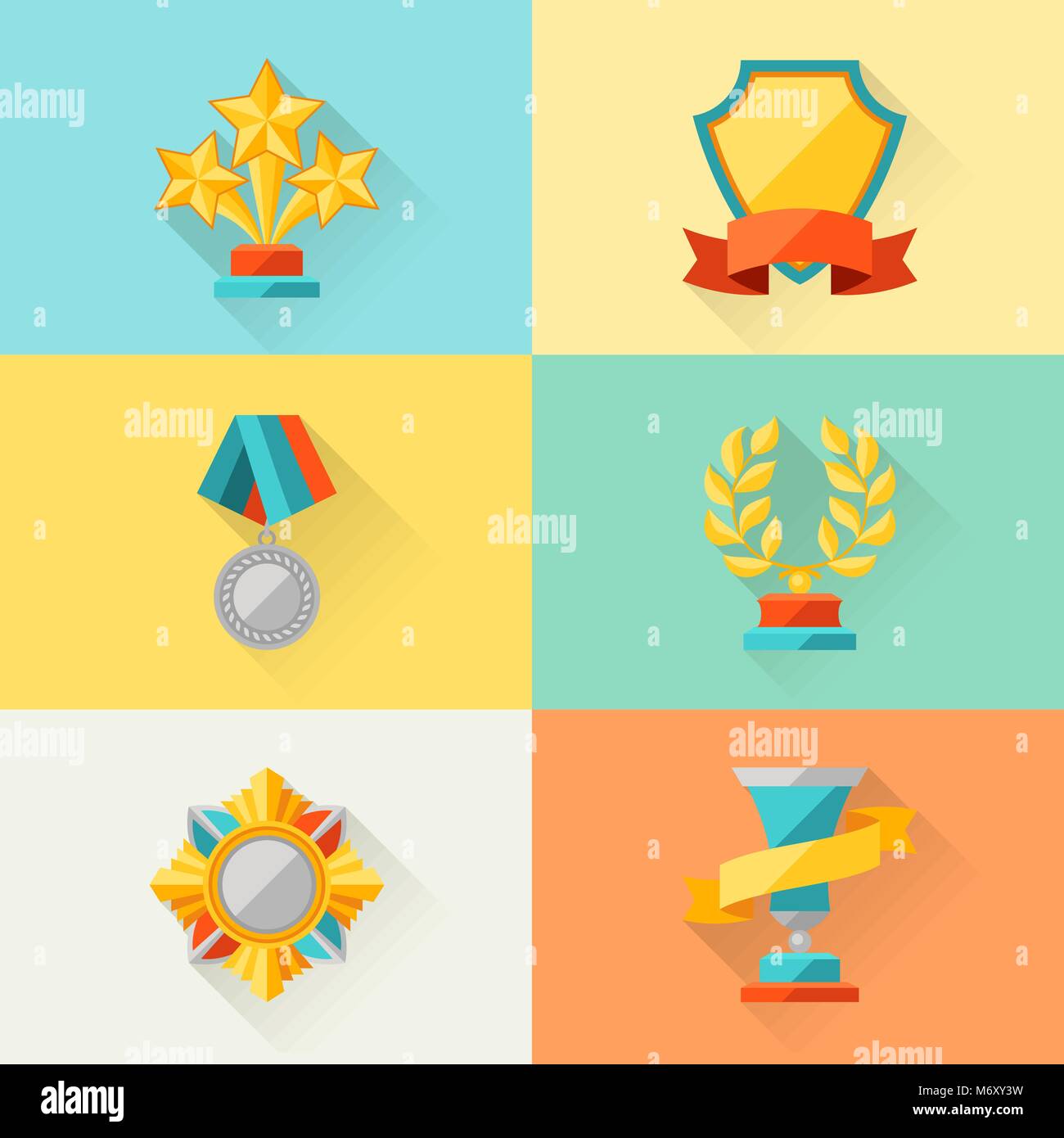 Trophy and awards in flat design style Stock Vector Image & Art - Alamy
