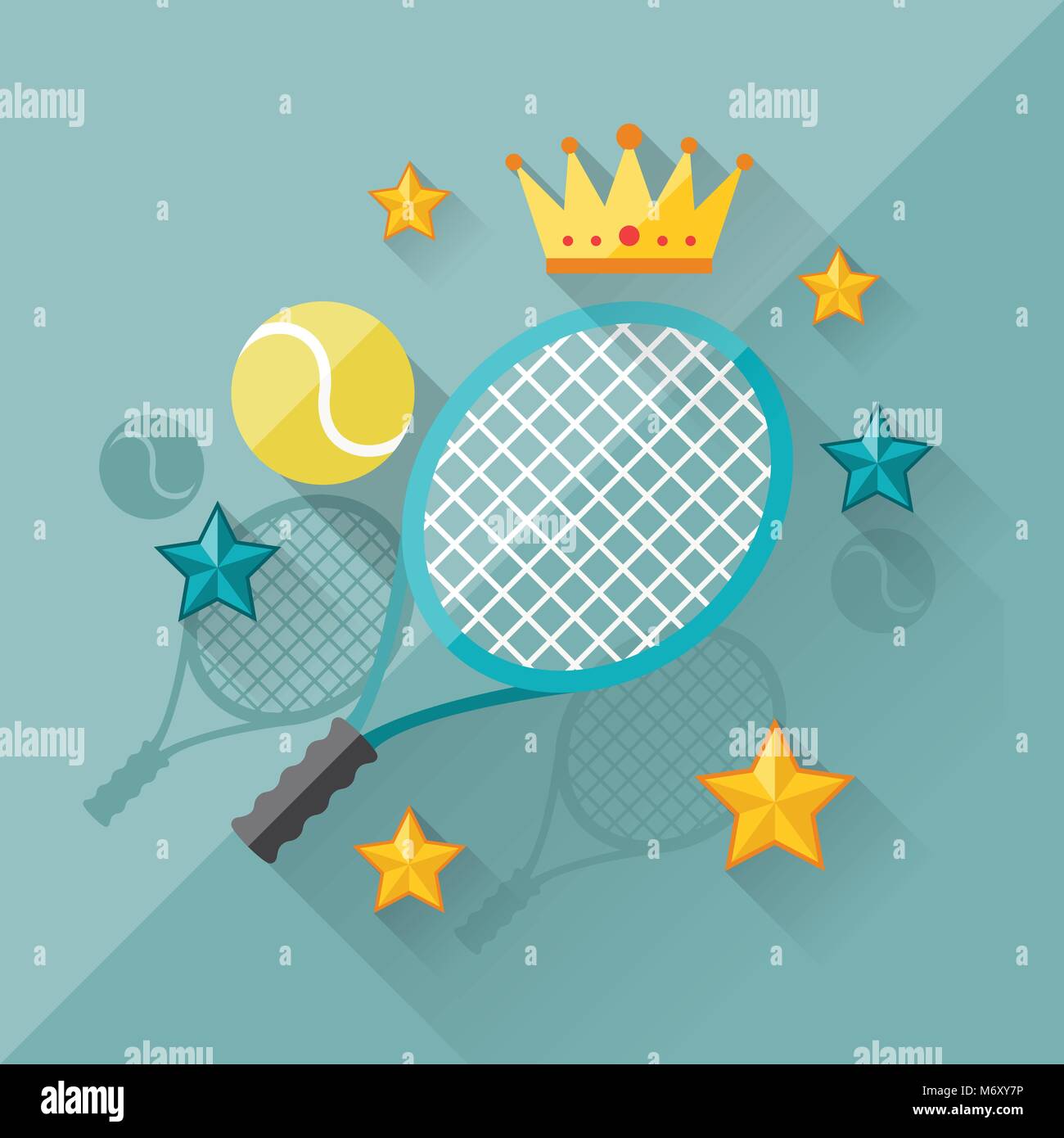 Illustration concept of tennis in flat design style Stock Vector Image ...