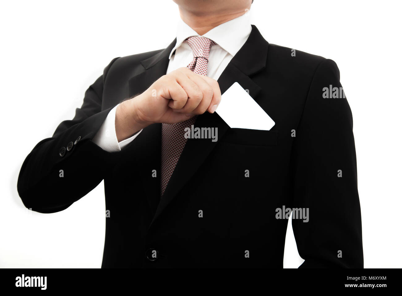 Businessman picked the card out of his pocket. Stock Photo