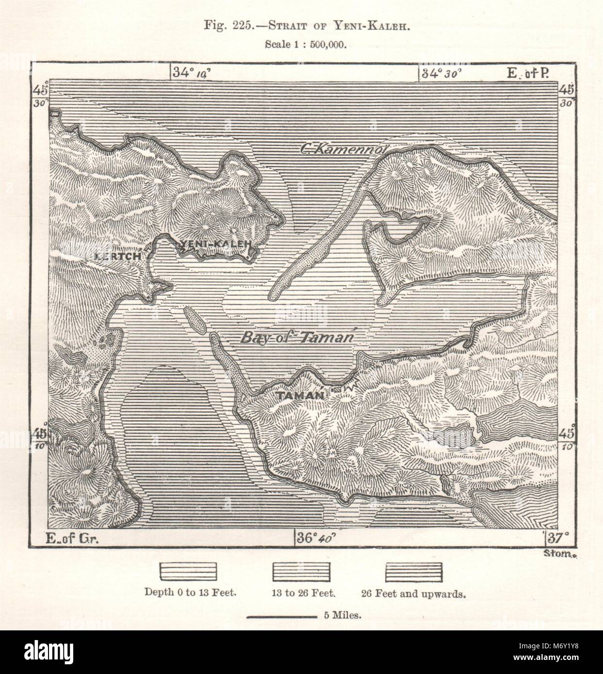 Strait of Kerch. Russia. Sketch map 1885 old antique vintage plan chart