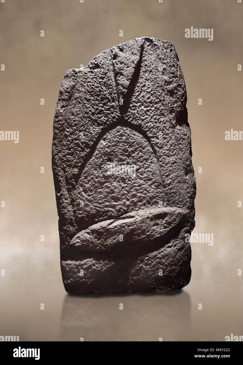 Menhir Rocks Late European Neolithic prehistoric Menhir standing stone with carvings ...